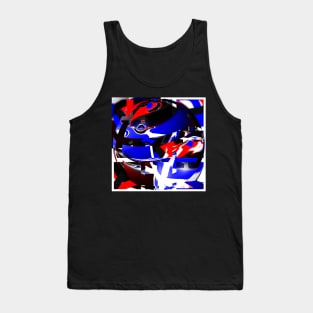 A distorted red and blue globe Tank Top